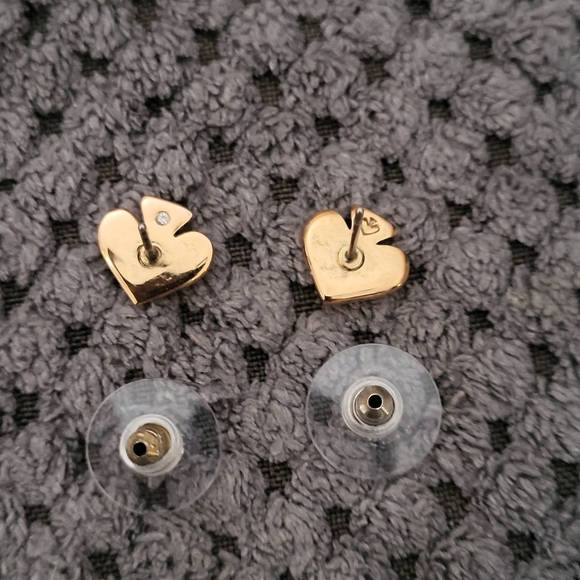 Kate Spade Stud Earrings with Pink Glitter Inlay - Picture 4 of 5